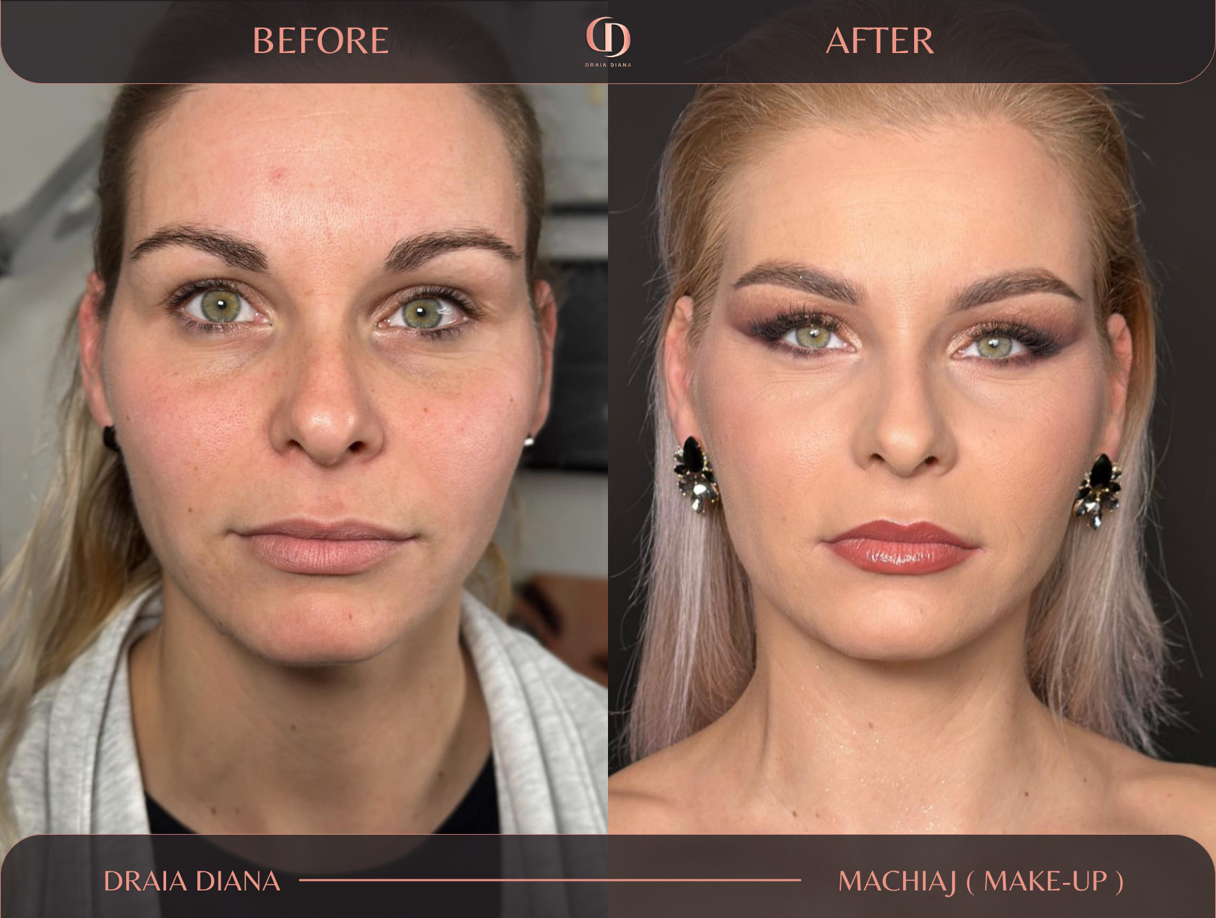 machiaj draia diana beauty studio cluj before after